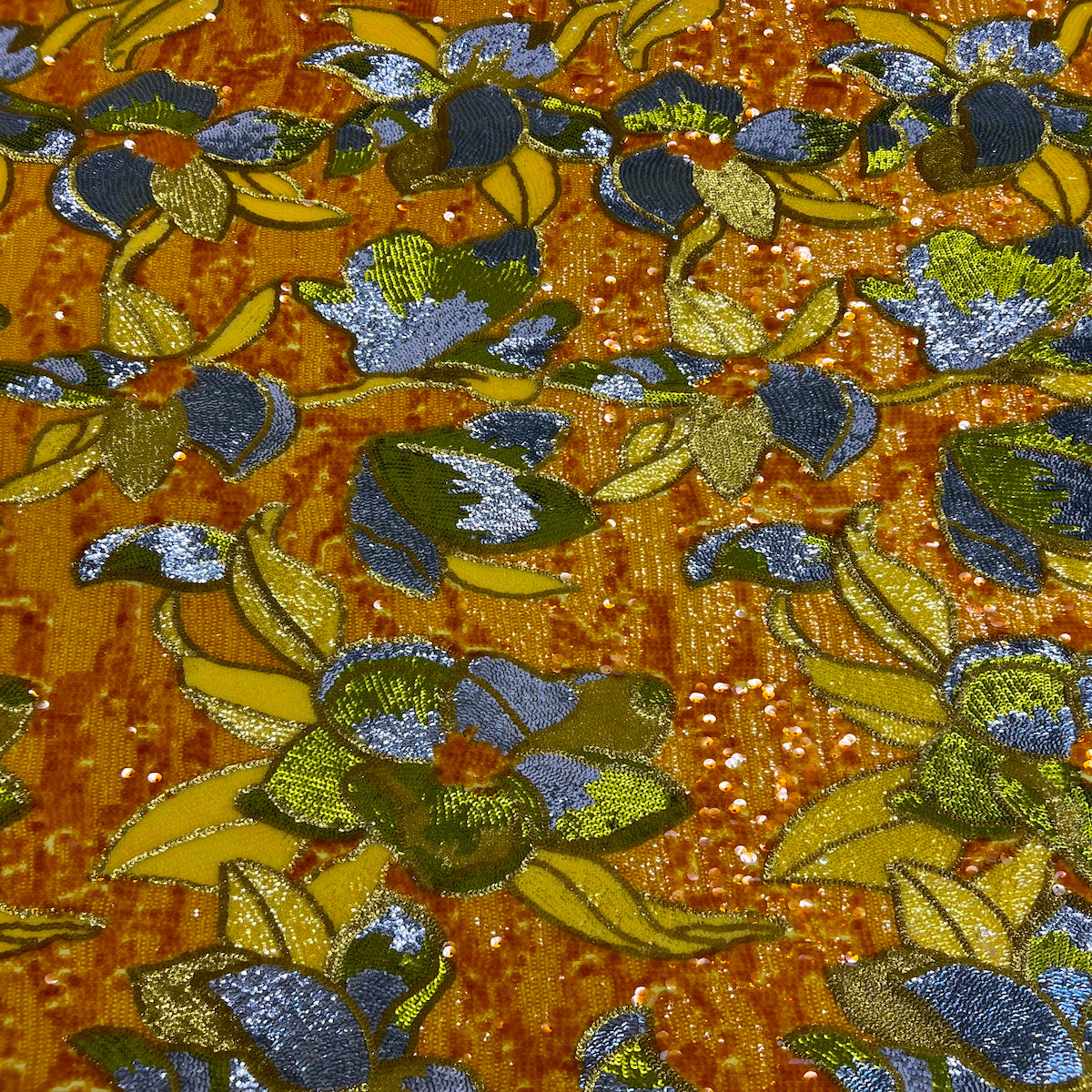 Giselle Multicolor Floral Stretch Sequins Fabric | Spandex Palace
