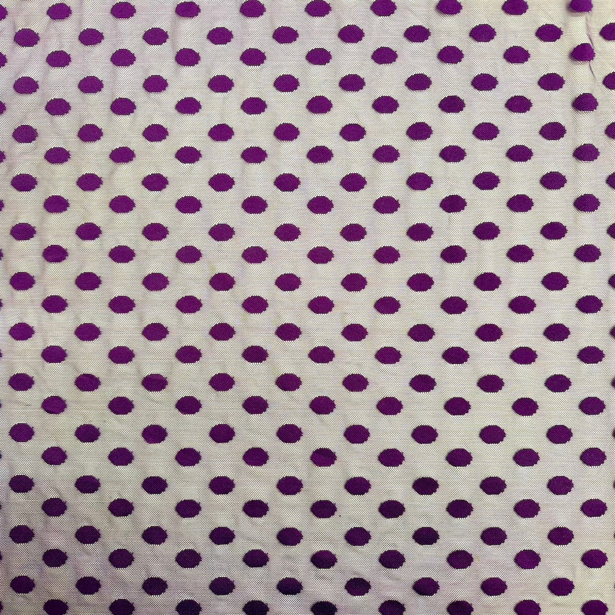 Flocked Polka Dot Mesh Fabric | Spandex Palace