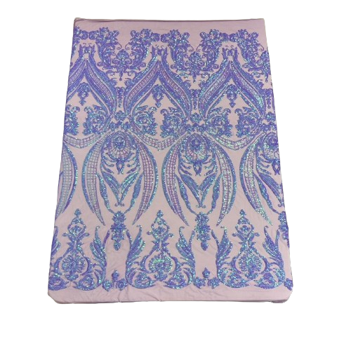 Catina Damask Stretch Sequins Fabric | Spandex Palace