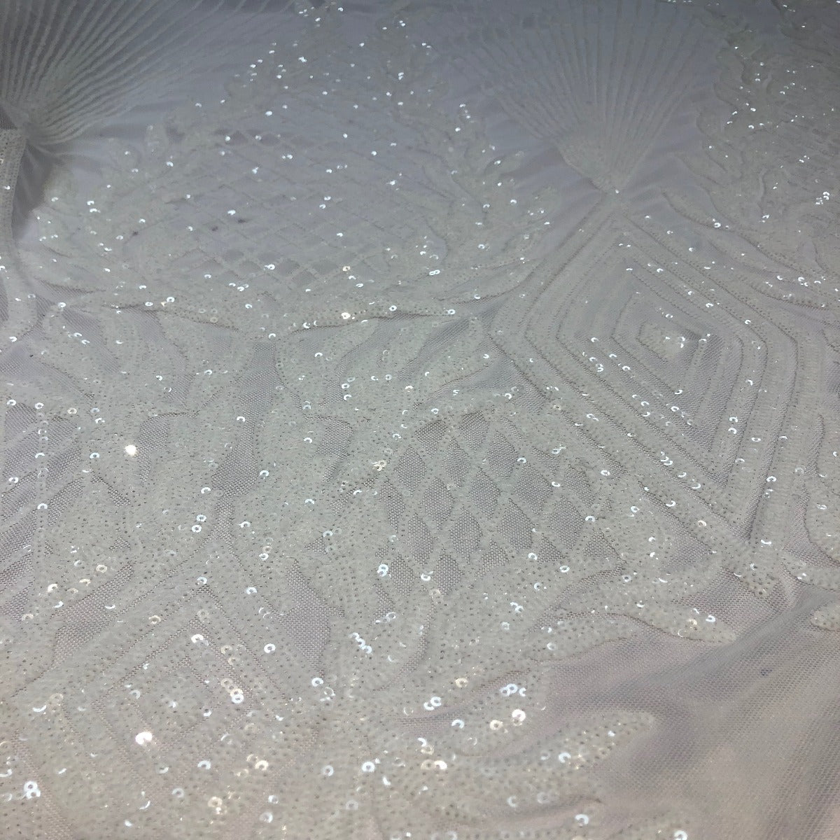 Alpica Geometric Stretch Sequins Fabric | Spandex Palace