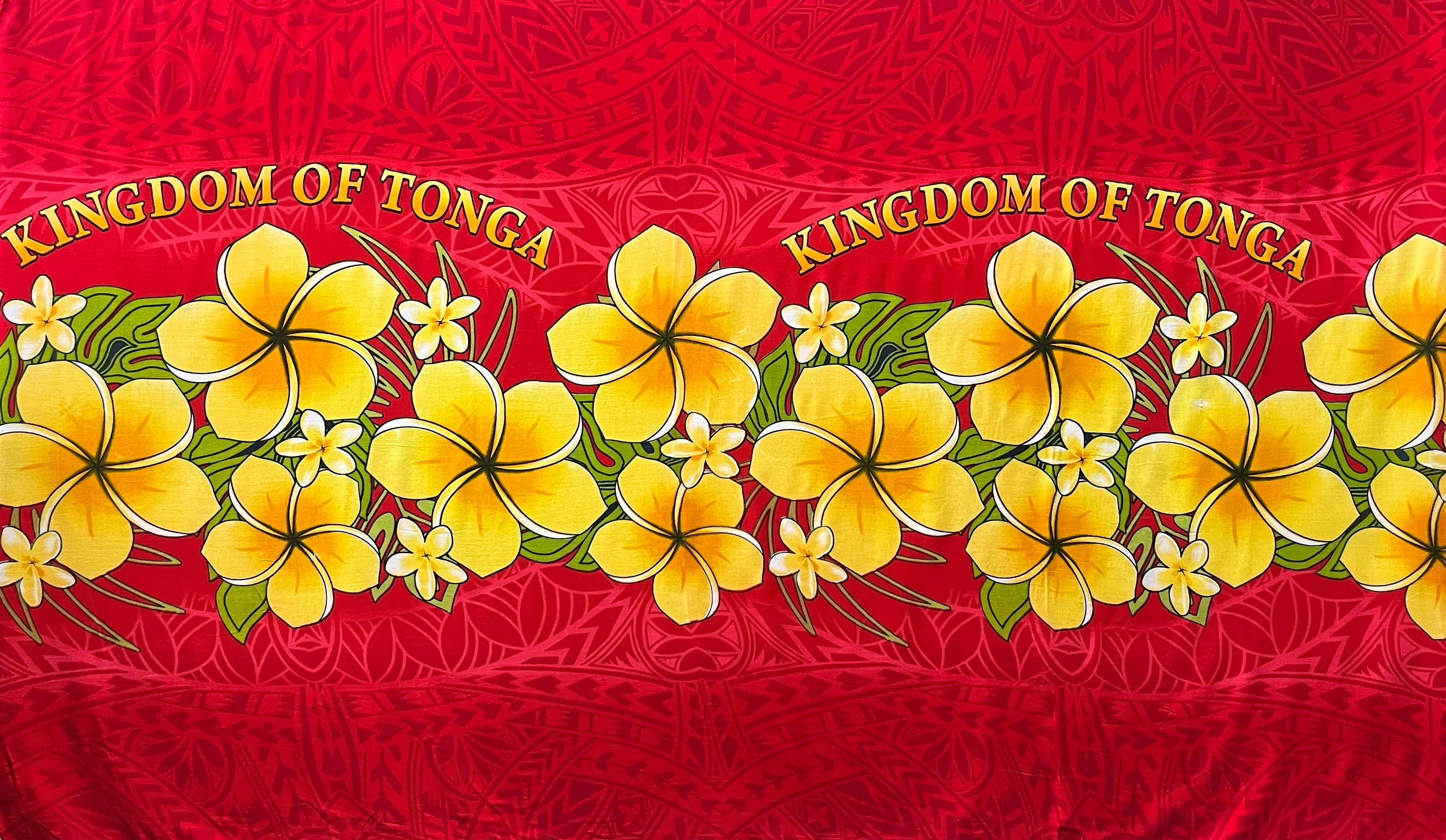Plumeria Kingdom of Tonga Rayon Sarong | Islands Fabric