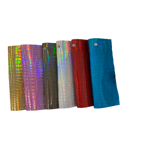 Iridescent Faux Crocodile Vinyl Fabric