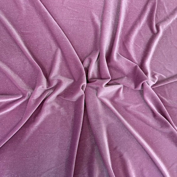 Misty Glitter Stretch Velvet | Spandex Fabric