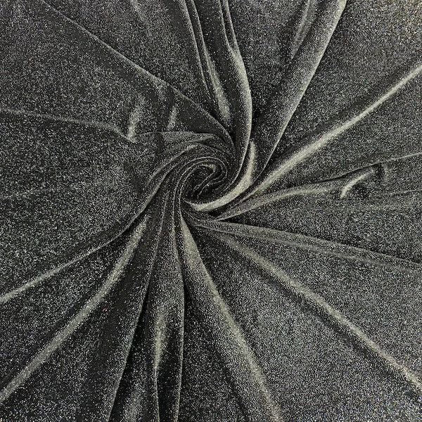 Misty Glitter Stretch Velvet | Spandex Fabric