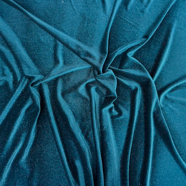 Misty Glitter Stretch Velvet | Spandex Fabric
