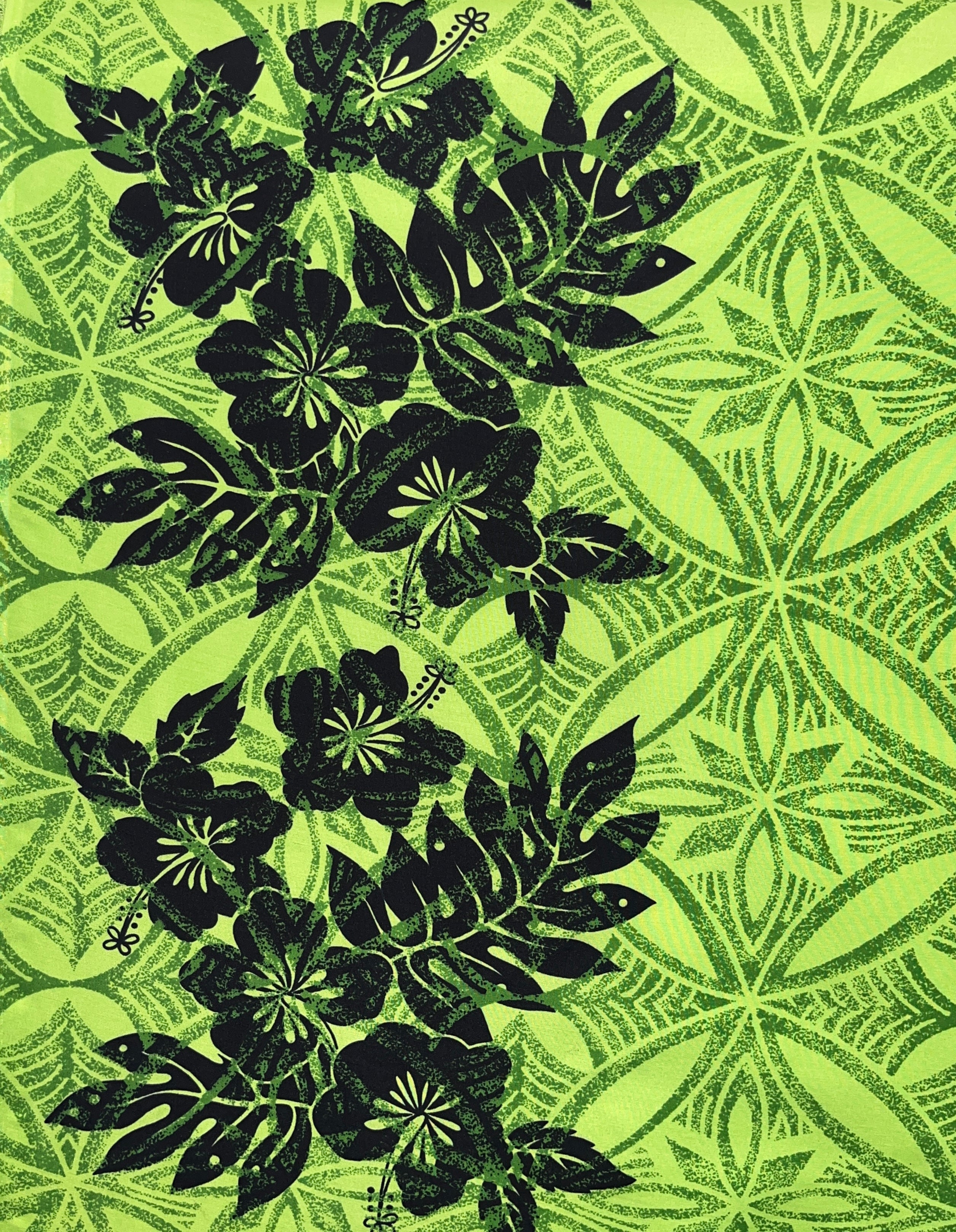 Tropical Floral Border Fabric | Polyester  |  Spandex Palace