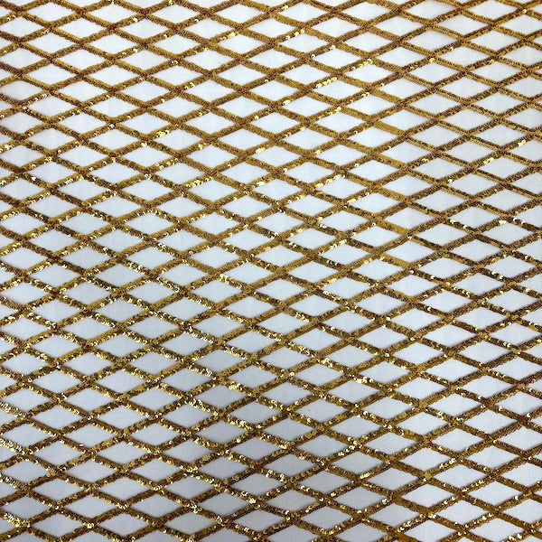 Diamond Pattern Sequins Stretch Mesh Fabric | Spandex Palace