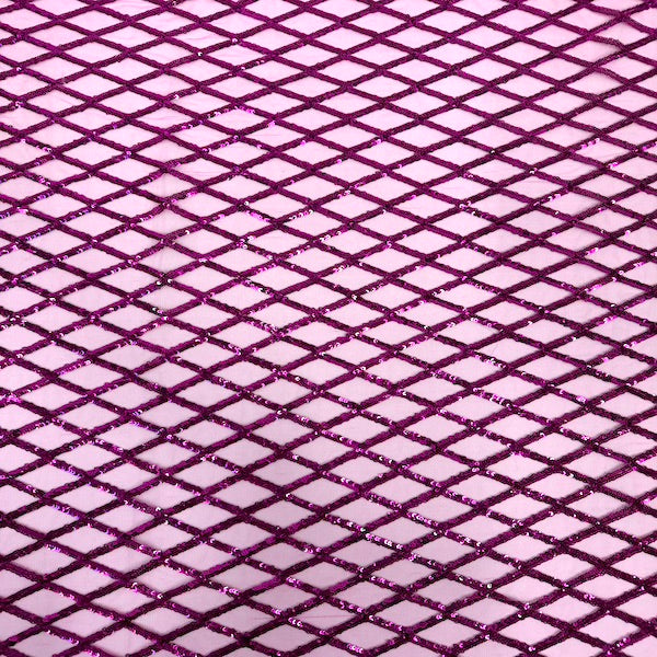 Diamond Pattern Sequins Stretch Mesh Fabric | Spandex Palace