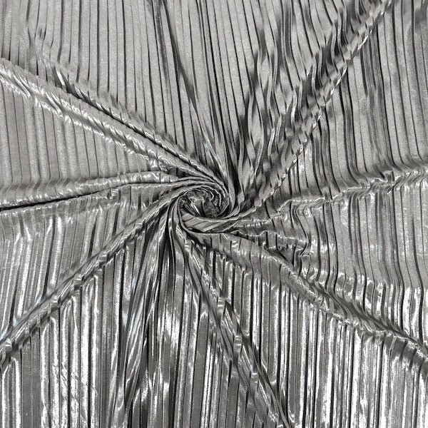Metallic Pleated Foil | Spandex Fabric
