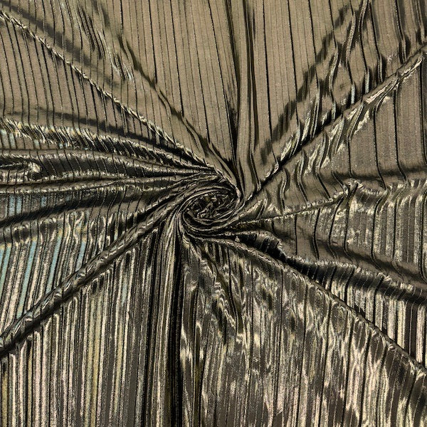 Metallic Pleated Foil | Spandex Fabric
