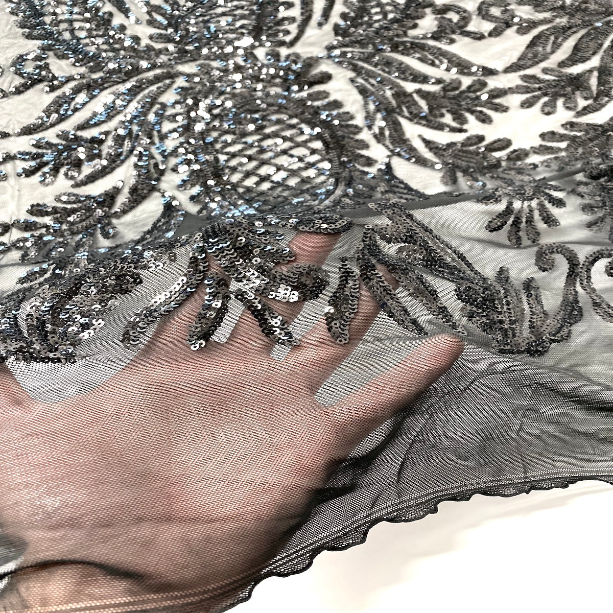 Nebill Stretch Sequins Lace Fabric | Spandex Palace