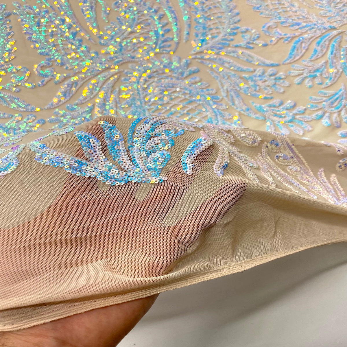 Nebill Stretch Sequins Lace Fabric | Spandex Palace
