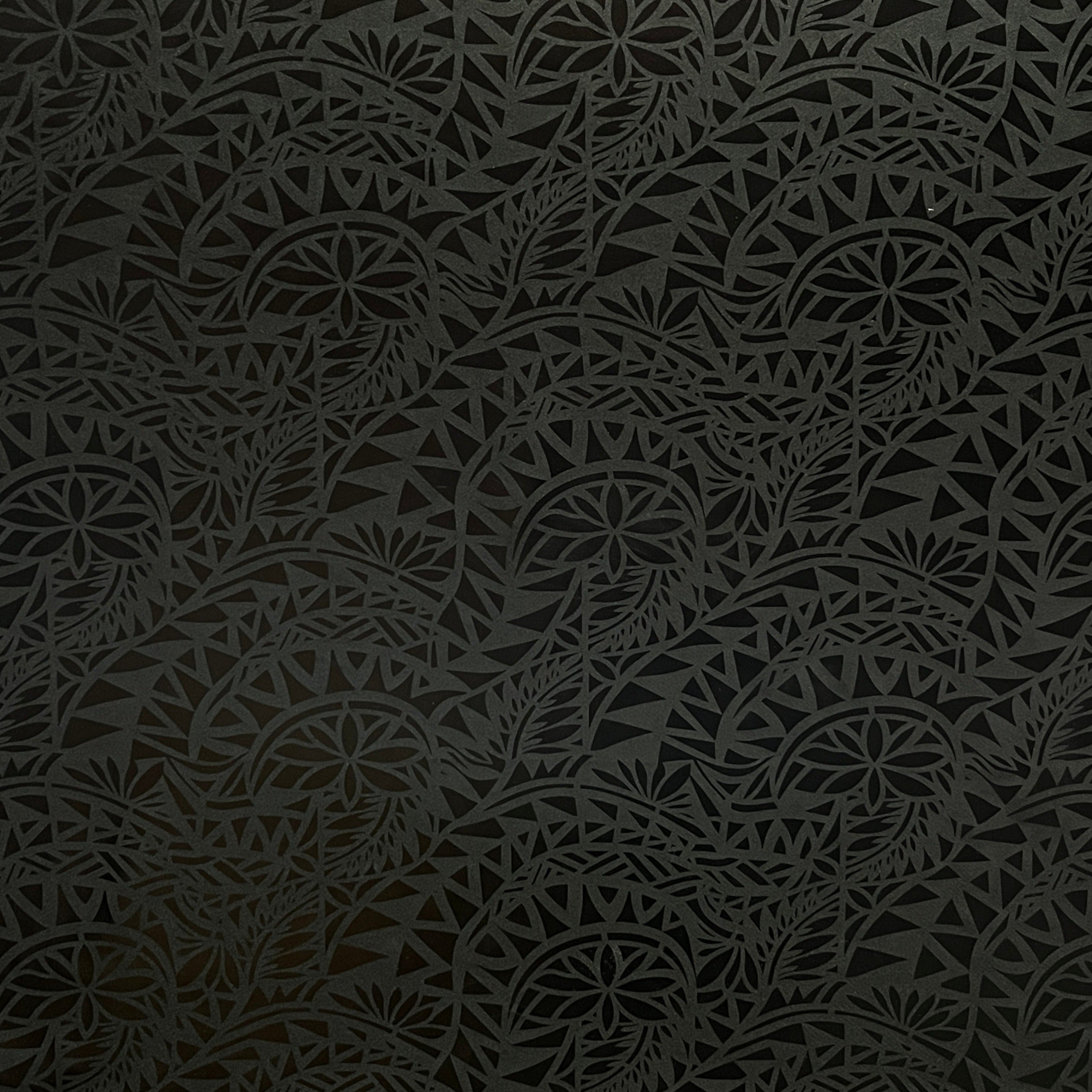 Traditional Polynesian Tattoo Water Lily design Fabric | Polyester Foil  |  Spandex Palace