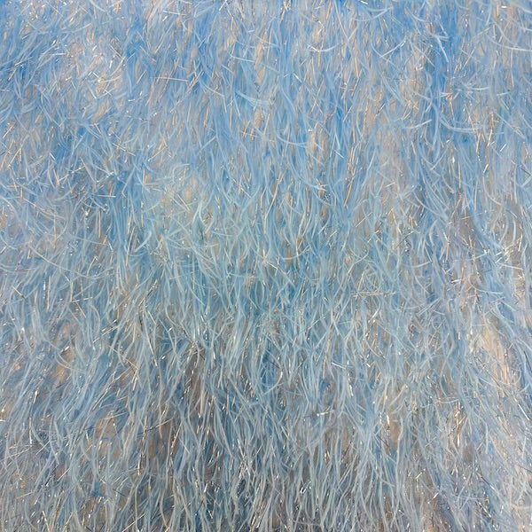 Metallic Faux Fur Tinsel Ostrich Feather Fabric | Spandex Palace
