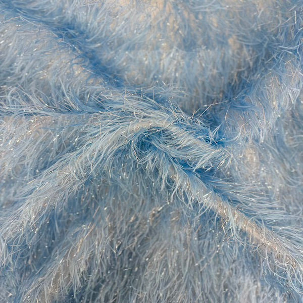 Metallic Faux Fur Tinsel Ostrich Feather Fabric | Spandex Palace