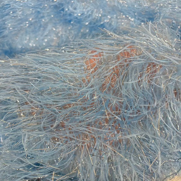 Metallic Faux Fur Tinsel Ostrich Feather Fabric | Spandex Palace
