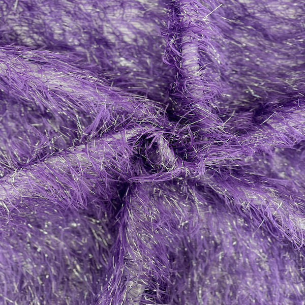 Metallic Faux Fur Tinsel Ostrich Feather Fabric | Spandex Palace