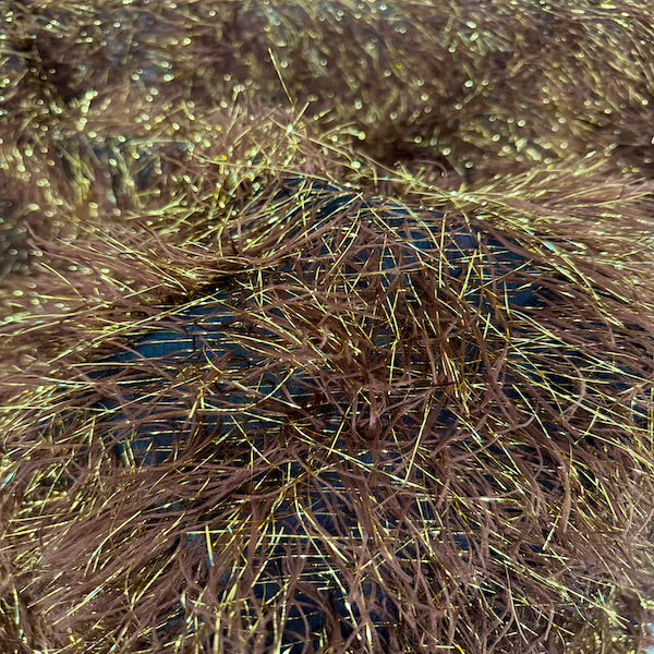 Metallic Faux Fur Tinsel Ostrich Feather Fabric | Spandex Palace
