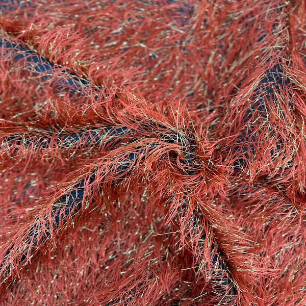 Metallic Faux Fur Tinsel Ostrich Feather Fabric | Spandex Palace