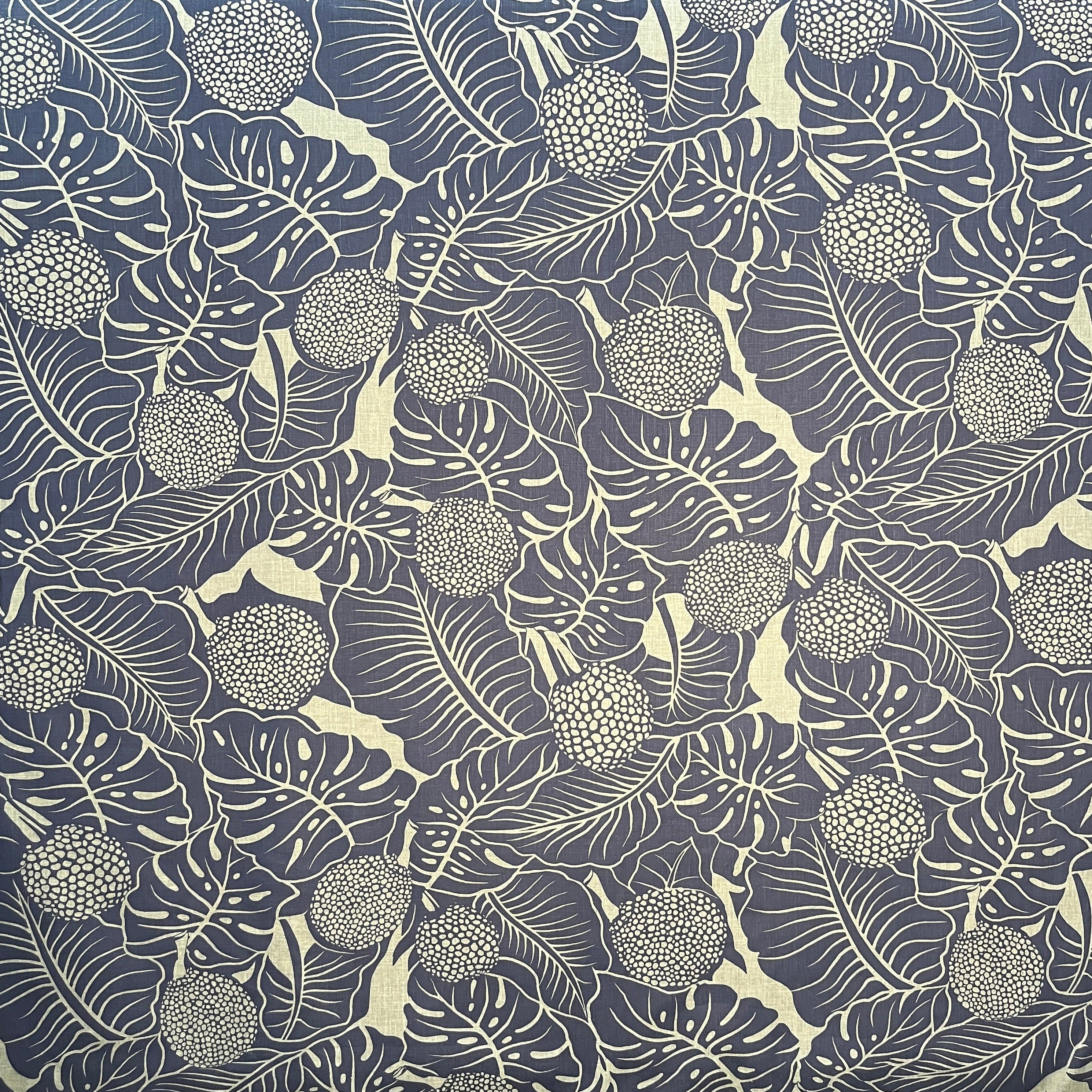 Durian Banana Monstera Leaves Fabric | Chambray (Denim Look