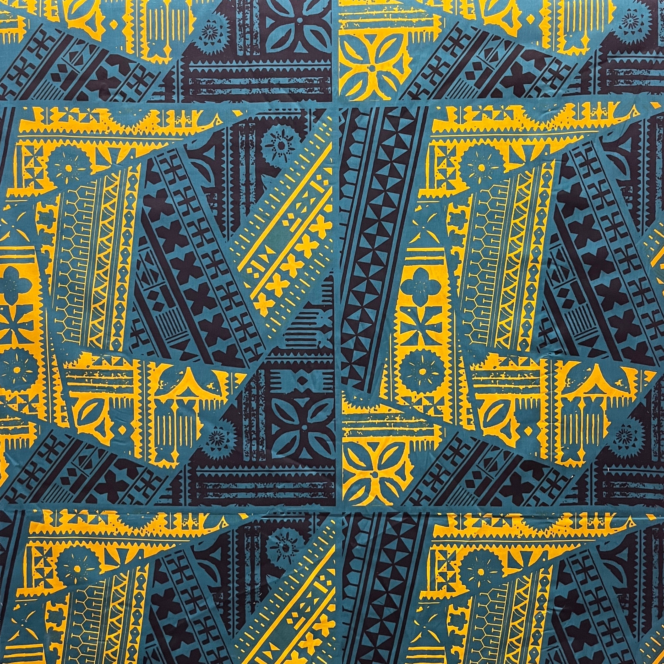 Traditional Tattoo Rectangle & Triangle Geometric Fabric| Cotton | Spandex Palace