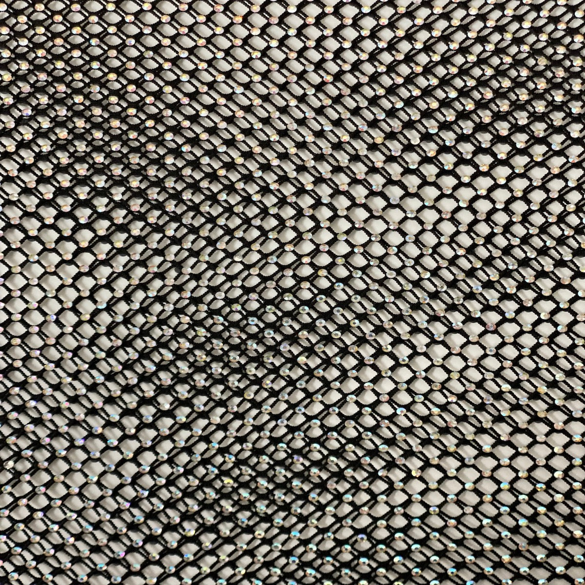 Serene Iridescent Rhinestone Fishnet Lace Fabric | Spandex Palace