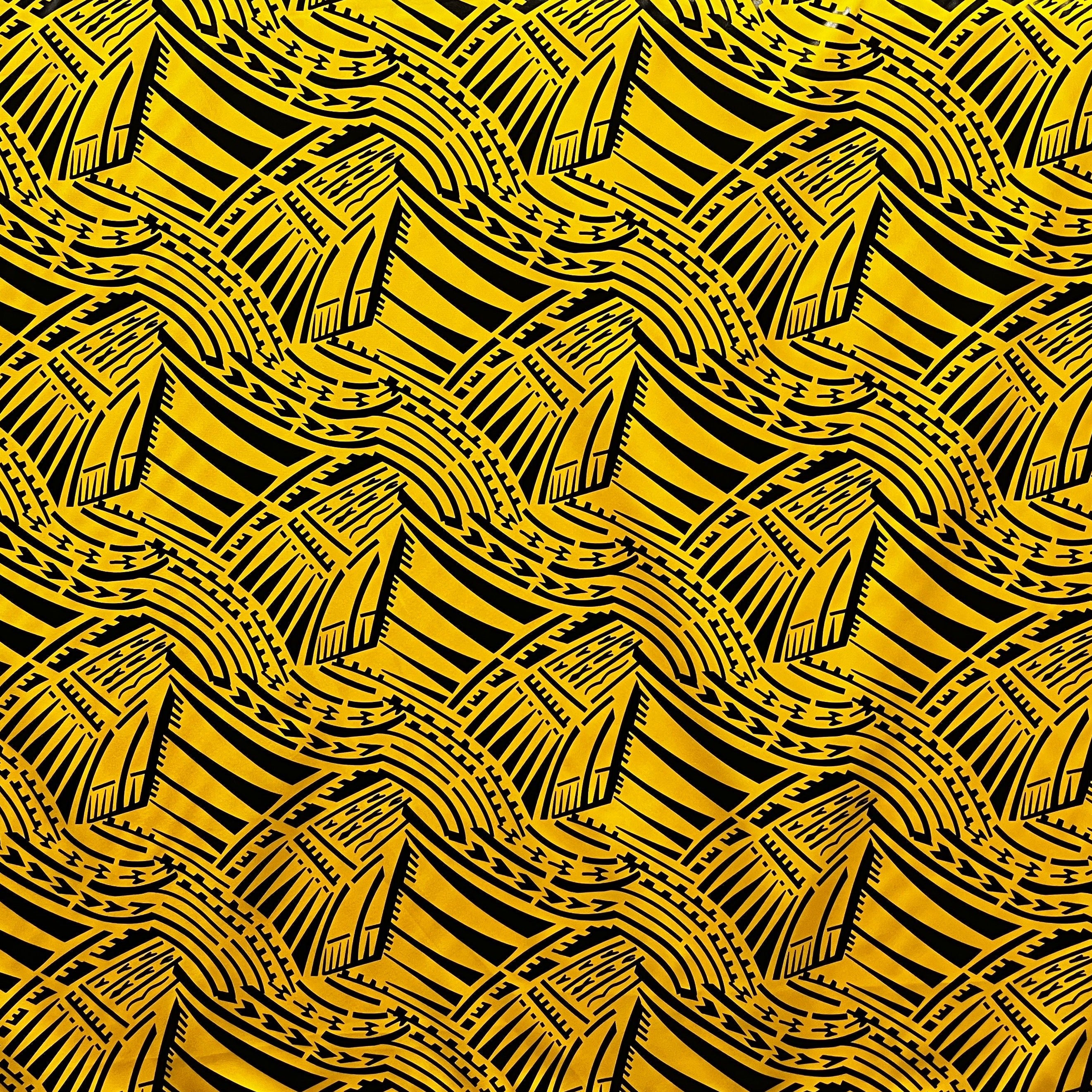Traditional Polynesian Pattern Fabric | Polyester Foil  | Spandex Palace