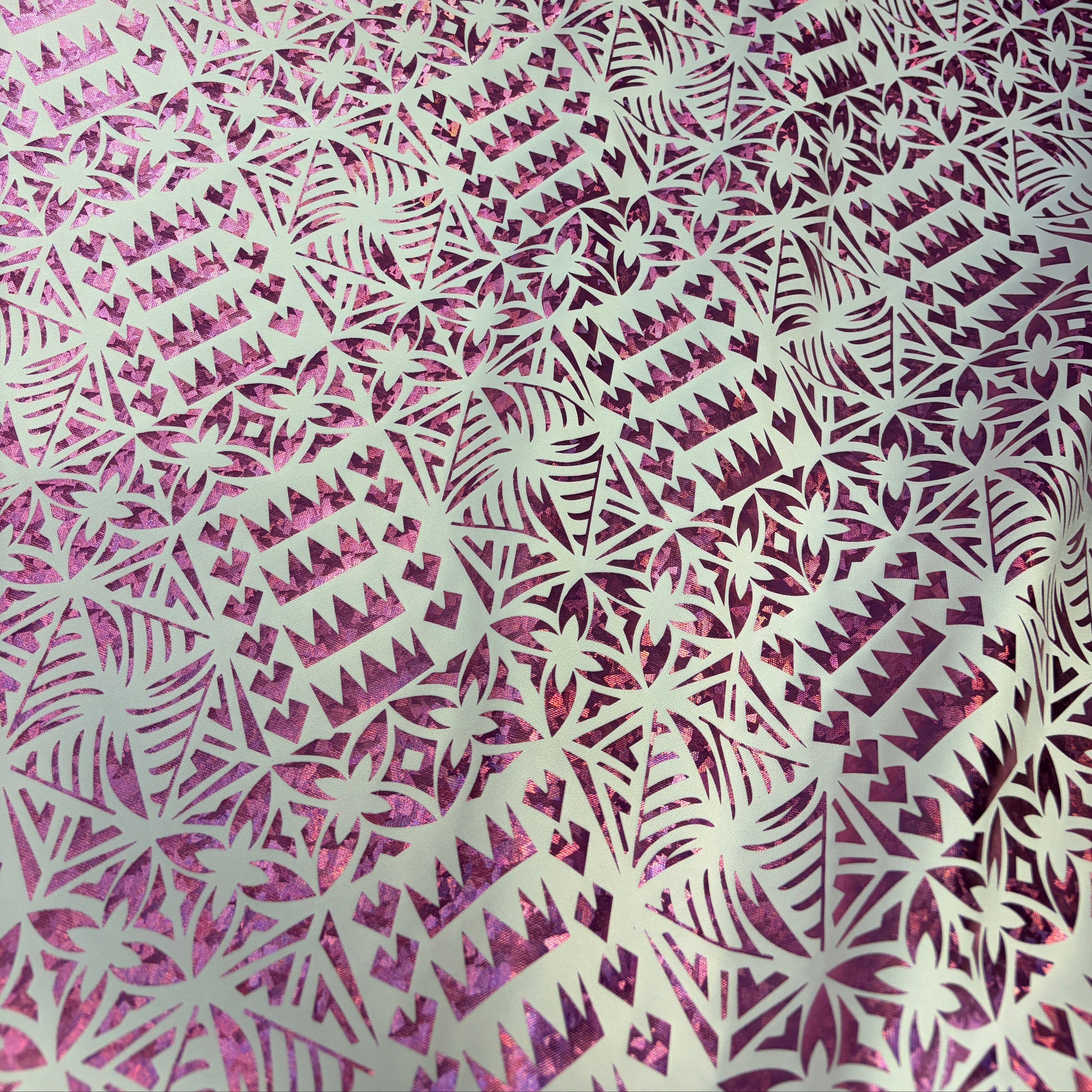 Star Tapa Shine Polyester Foil Fabric | Islands Fabric