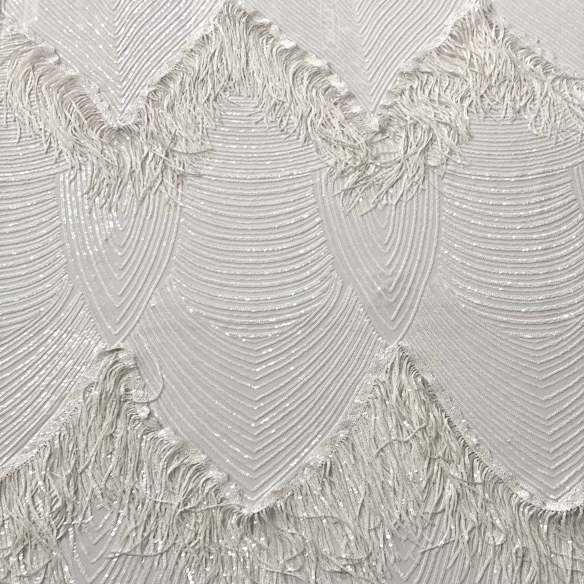 Flamingo Fringe Embroidered Stretch Sequin Fabric | Spandex Palace