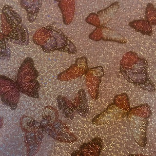 Butterfly Hologram Stretch Polyester Sapndex | Spandex Palace Pink Combo