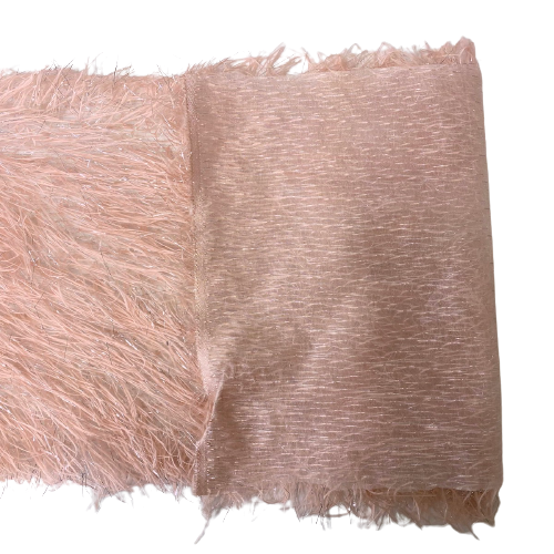 Metallic Faux Fur Tinsel Ostrich Feather Fabric | Spandex Palace