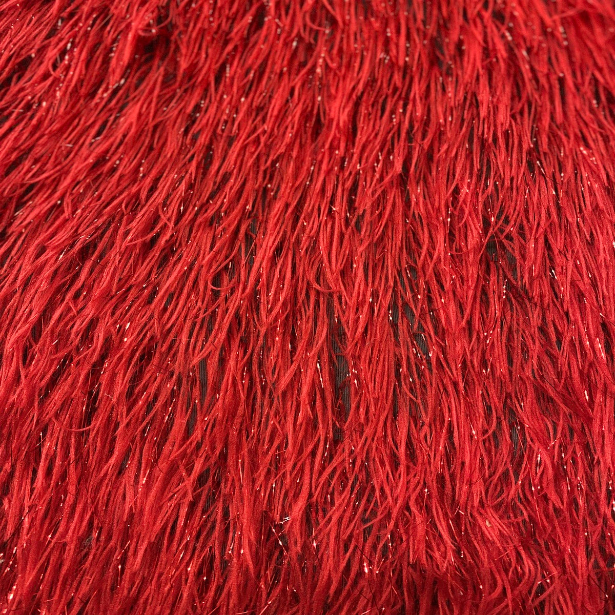 Metallic Faux Fur Tinsel Ostrich Feather Fabric | Spandex Palace