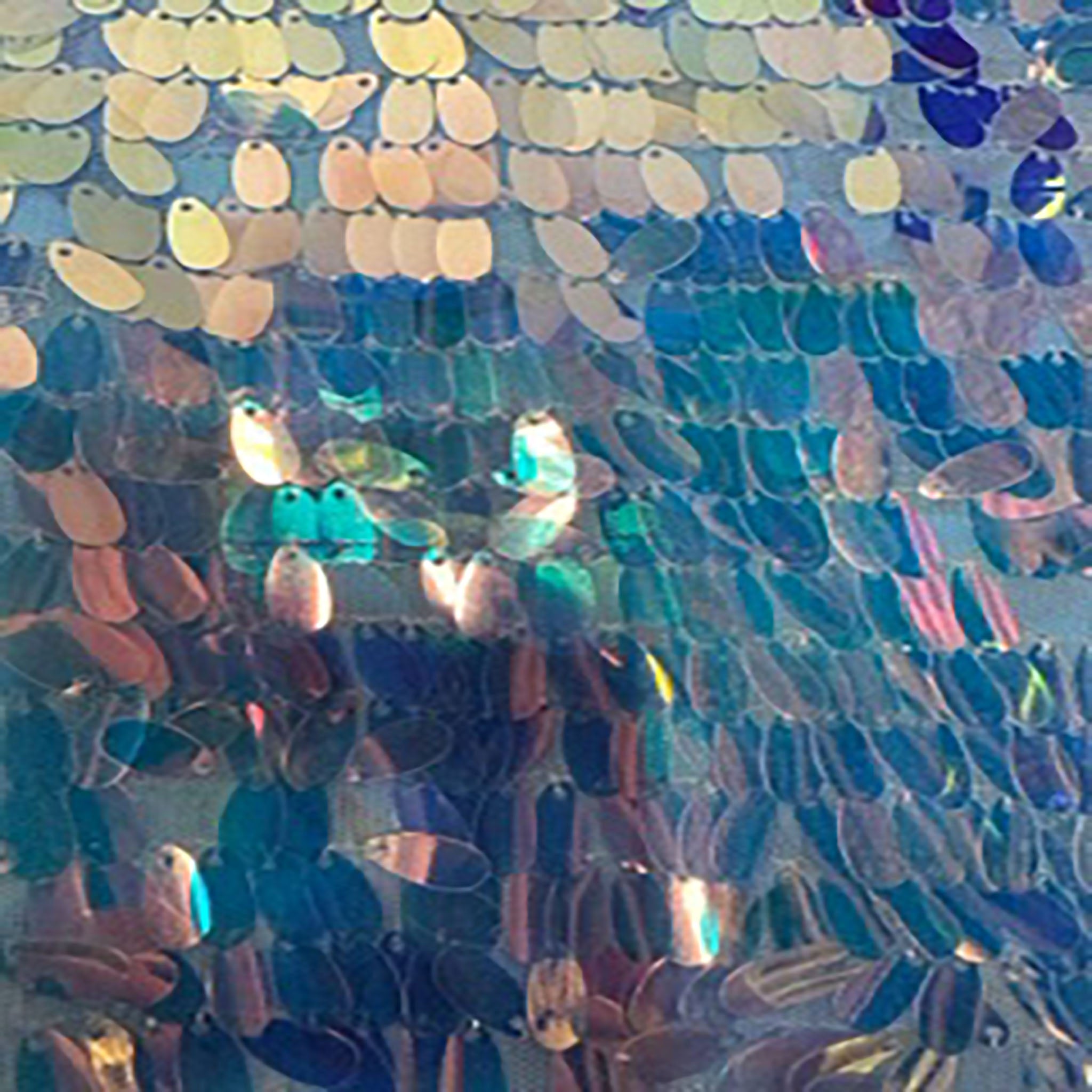 Polyester Mesh With Oval Dangling Sequins | Spandex Palace Mint