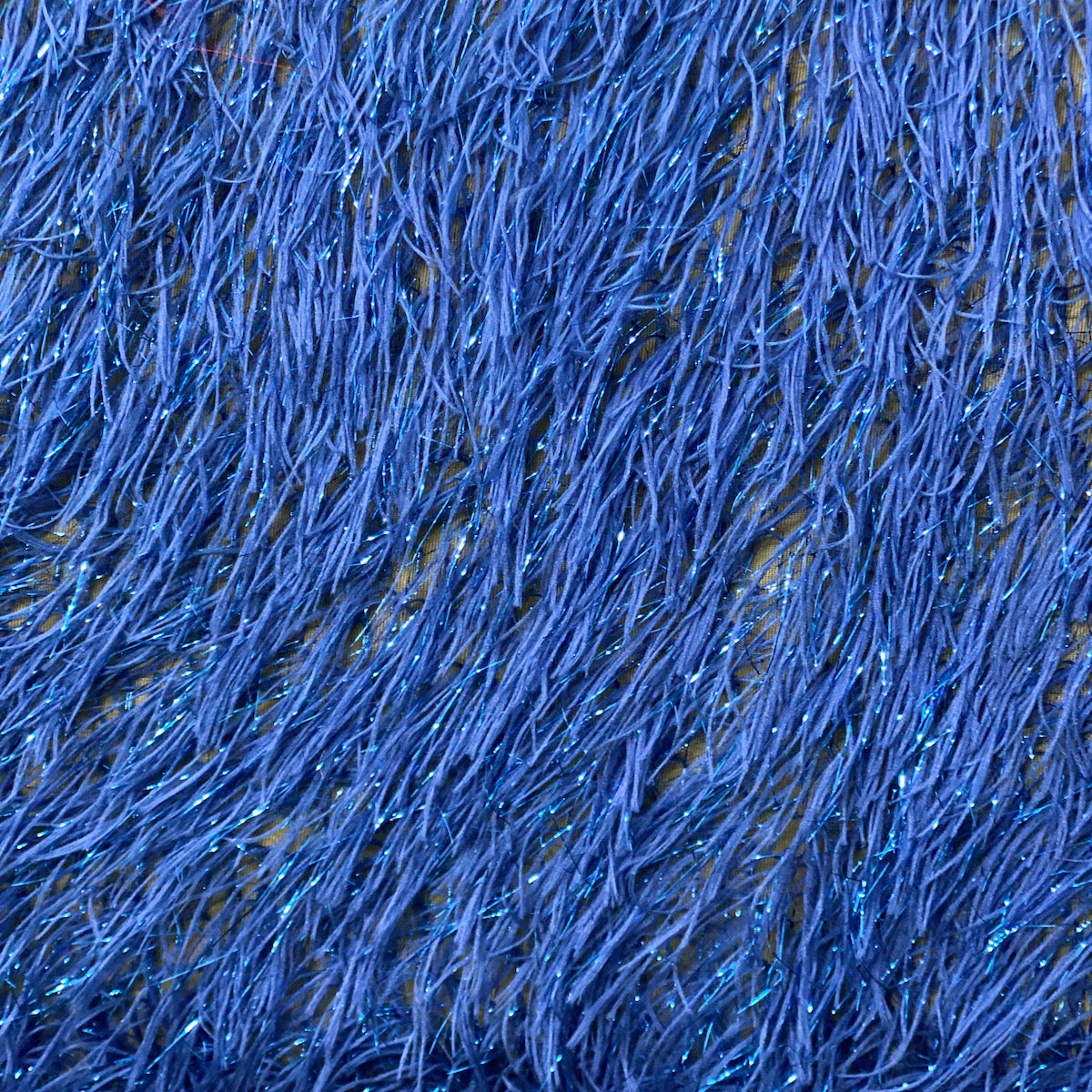 Metallic Faux Fur Tinsel Ostrich Feather Fabric | Spandex Palace