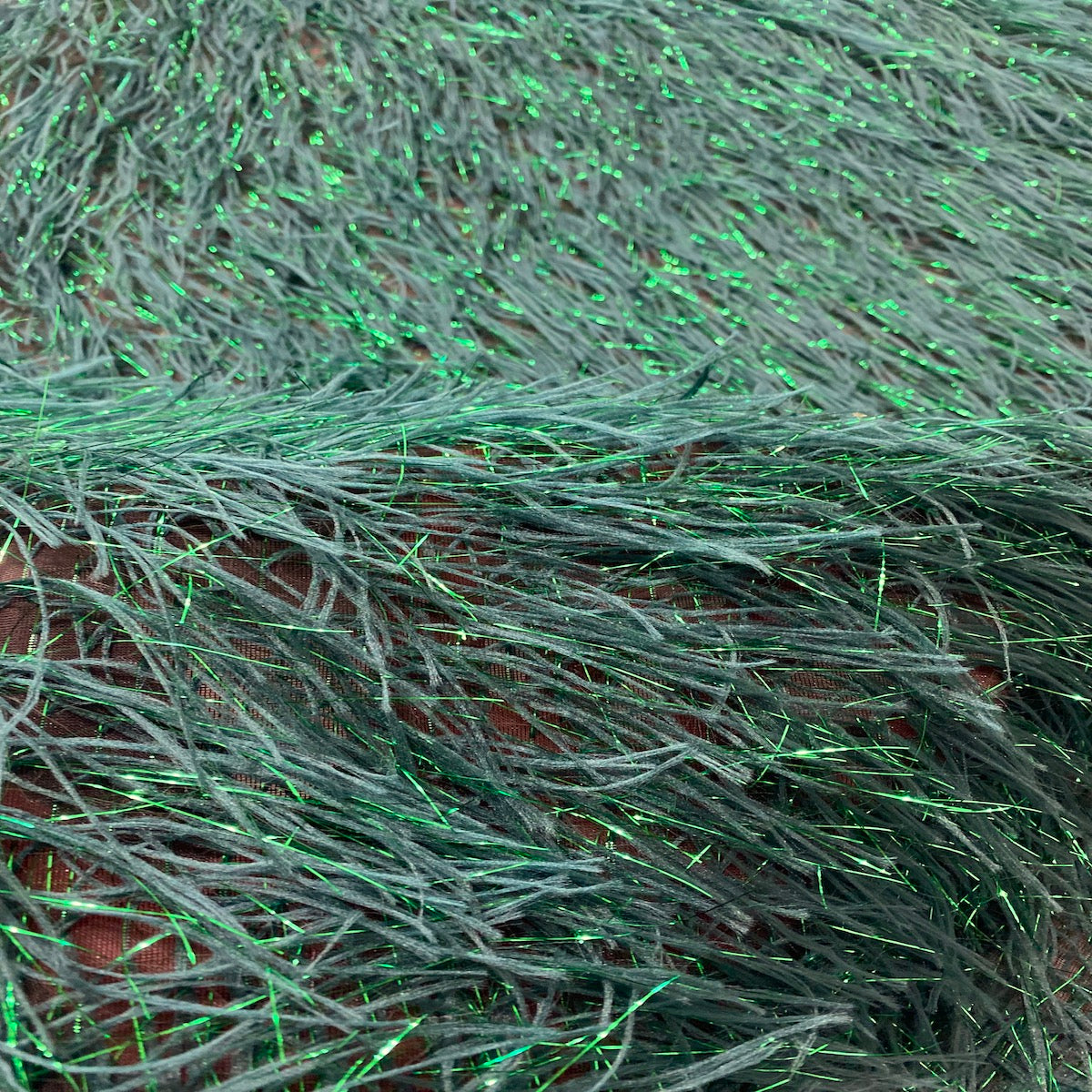 Metallic Faux Fur Tinsel Ostrich Feather Fabric | Spandex Palace