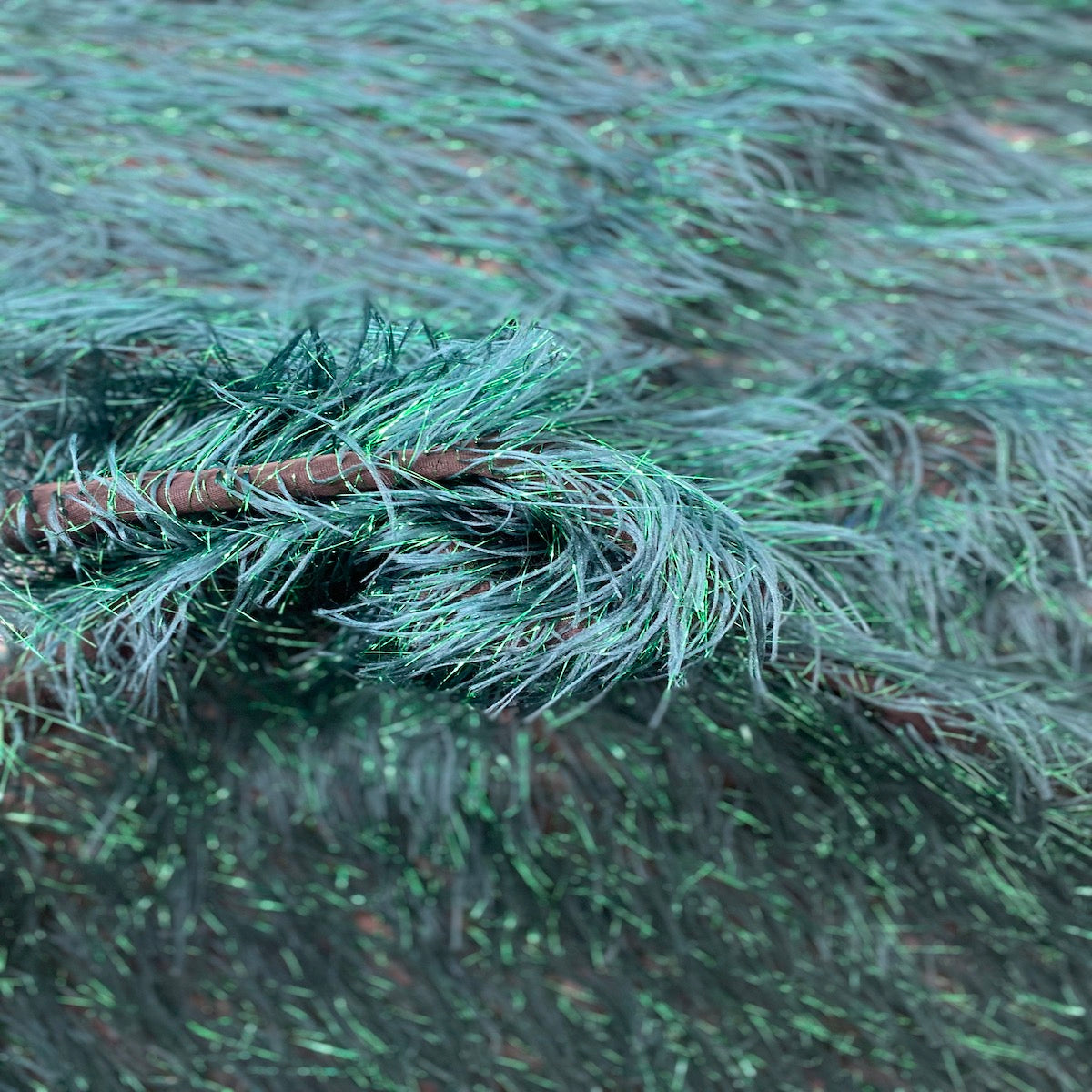 Metallic Faux Fur Tinsel Ostrich Feather Fabric | Spandex Palace