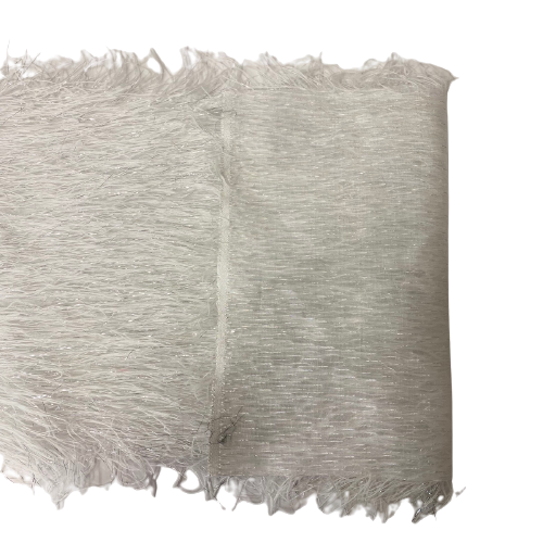 Metallic Faux Fur Tinsel Ostrich Feather Fabric | Spandex Palace