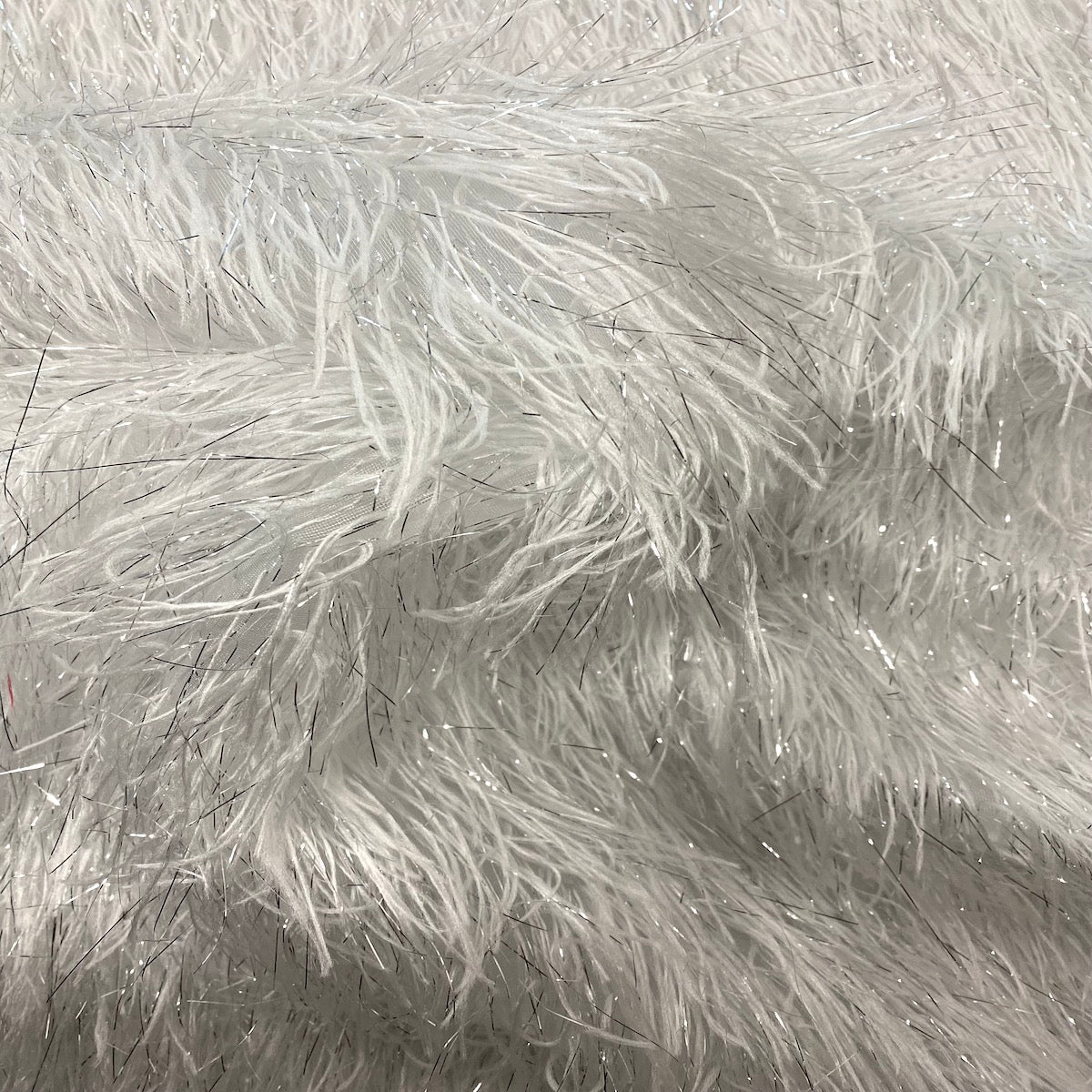 Metallic Faux Fur Tinsel Ostrich Feather Fabric | Spandex Palace