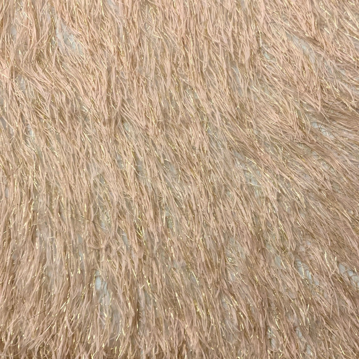 Metallic Faux Fur Tinsel Ostrich Feather Fabric | Spandex Palace