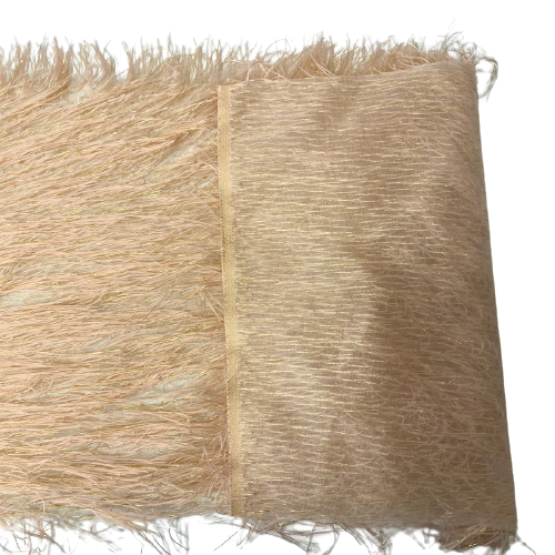 Metallic Faux Fur Tinsel Ostrich Feather Fabric | Spandex Palace