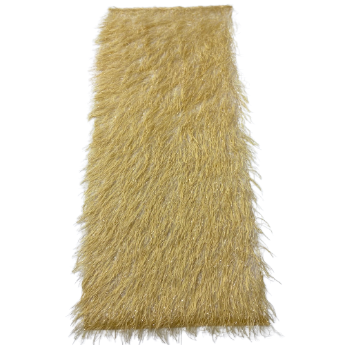 Metallic Faux Fur Tinsel Ostrich Feather Fabric | Spandex Palace
