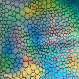 Digital Hologram Wasp Nest 4 Way Stretch Print Fabric | Spandex Palace Green
