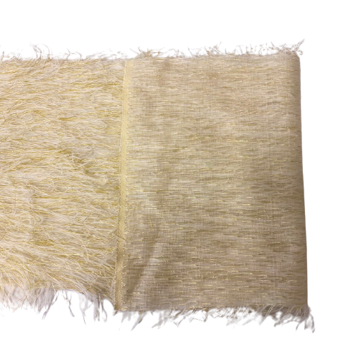 Metallic Faux Fur Tinsel Ostrich Feather Fabric | Spandex Palace
