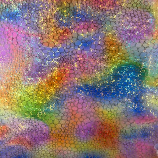 Digital Hologram Wasp Nest 4 Way Stretch Print Fabric | Spandex Palace Yellow Orange