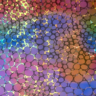 Digital Hologram Wasp Nest 4 Way Stretch Print Fabric | Spandex Palace Yellow Orange