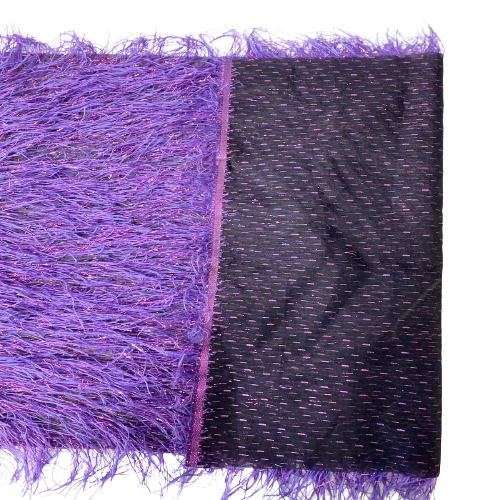 Metallic Faux Fur Tinsel Ostrich Feather Fabric | Spandex Palace