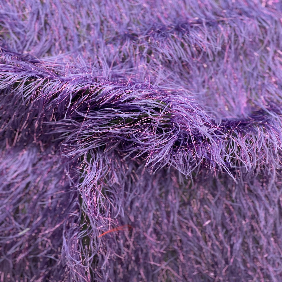 Metallic Faux Fur Tinsel Ostrich Feather Fabric | Spandex Palace