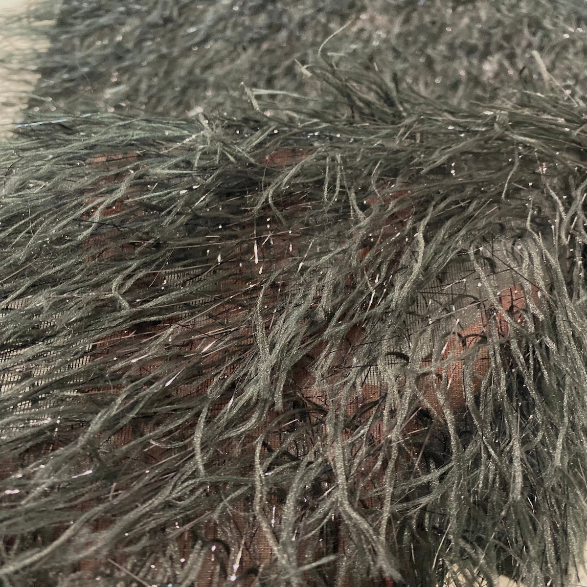 Metallic Faux Fur Tinsel Ostrich Feather Fabric | Spandex Palace