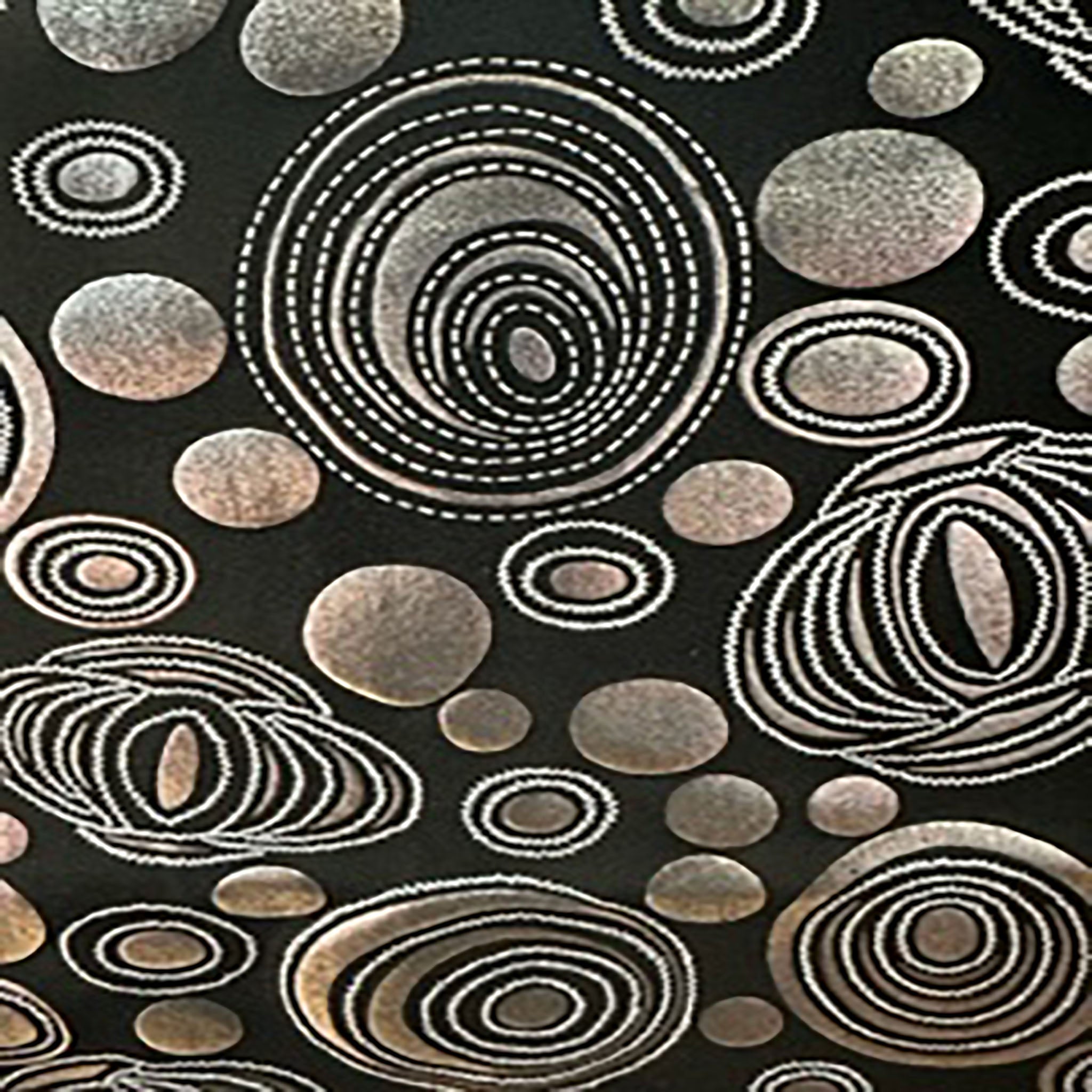 4 Way Stretch Nylon Spandex Circle Galaxy Foiled | Spandex Palace Black  White