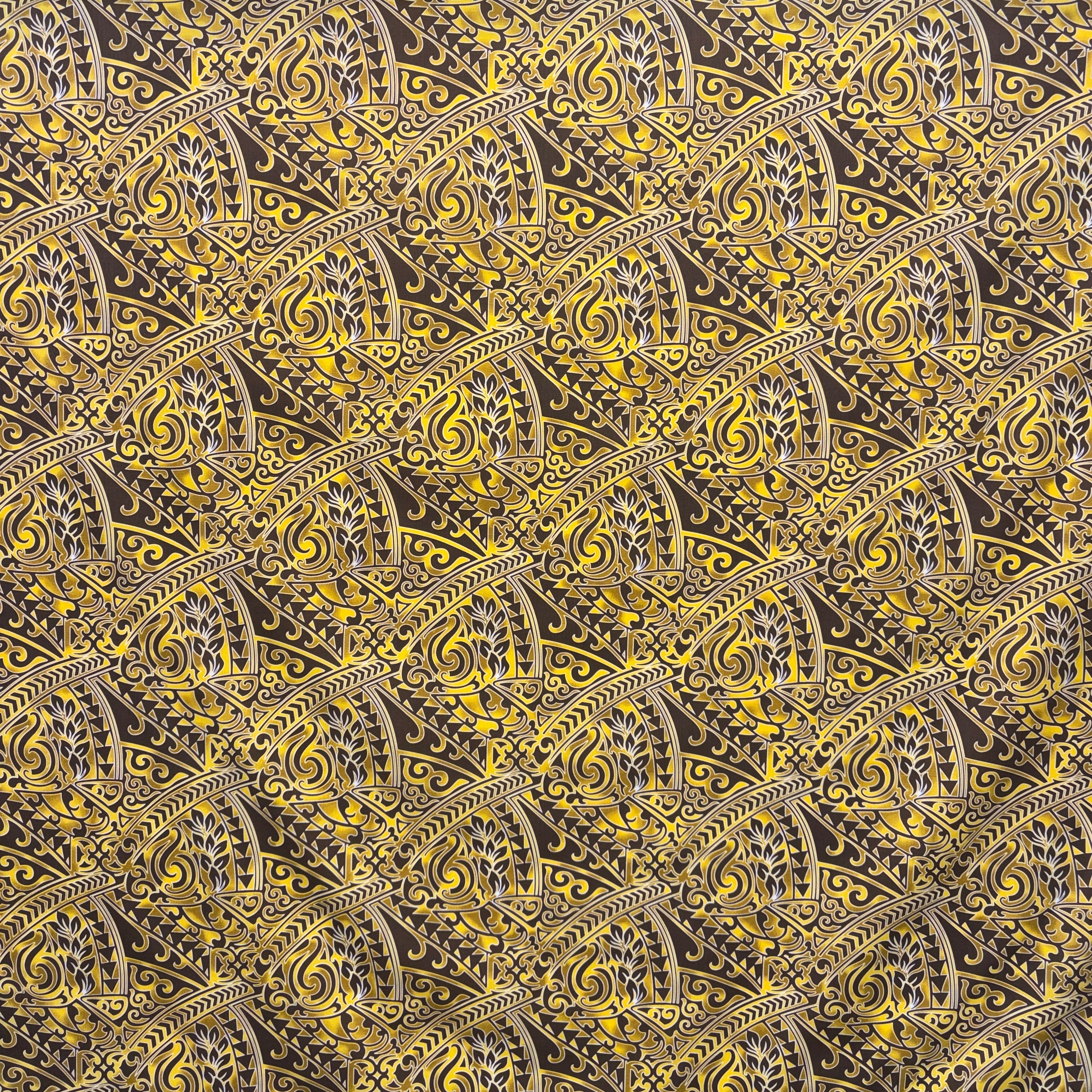 Traditional Polynesian Tattoo Triangle formation Design Poly-Cotton Fabric| Islands Fabric